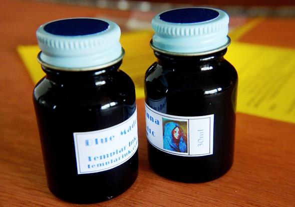 Bottles of Blue Madonna ink